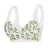 Treer BH Damen Ohne Bügel Push Up Große Größen, BH Große Brüste Starker Halt Weich Bequemer Seamless Bustier Atmungsaktiver Verstellbarer Schultergurt für Alltags (46/105G,325 Grün)