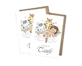 WBdesignz Bezaubernde Taufkarte mit Umschlag - Alles Liebe zur Taufe Niedliche Glückwunschkarte zur Heiligen Taufe Edle Geschenkkarte für Täufling Eltern Paten (2er-Set)