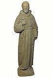 Solid Rock Stoneworks Statue St. Franziskus mit Vogel auf Schulter, 63,5 cm hoch, Wüstensandfarben