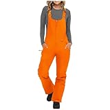 Generisch Damen Ski-Latzhose Schneehose Gefüttert Softshellhose Hosenträgerhose Overall mit Verstellbarer Latzhose Winddicht Thermoisolierung Winter Warm Schneehose Snowboardhose