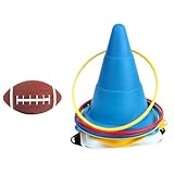 zjhukfmc Ringwurfspiel, Ringwurfspielzeug,Outdoor-Yard-Spiel | 12 Wurfringe, 4 Kegel, Wurfspiel für den Hinterhof, Rasenspiel für Kinder und Erwachsene