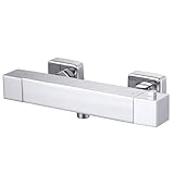 ARCORA Duscharmatur mit Thermostat, Chrom Mischbatterie Dusche Thermostat mit 40°C Sicherheitstaste, Aufputz Armatur Dusche Messing Thermostat Dusche