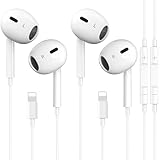 2 Packs Kabel Kopfhörer für iPhone Earbuds mit Eingebautem Mikrofon & Lautstärkeregelung HiFi Stereo Nosie Reduktion In-Ear Kopfhörer Kompatibel mit iPhone 14/13/12/11/XR/XS/X/8/7/SE Alle iOS-Systeme