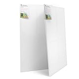 2er-Set 60x120cm Künstler-Leinwand Canvas zum Bemalen. Die leere, weiße Leinwand aus 100% Baumwolle ist umlaufend aufgespannt auf FSC® Holz-Keilrahmen mit 17mm Stärke, 280g/m², 2-fach weiß grundiert