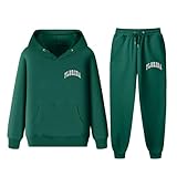 Dasongff Jogginganzug Herren Warm 2 Stück Hoodie Und Jogginghose Langarm Trainingsanzug Elegant Freizeitanzug Y2k Hip Hop Jogger Set 3d Logo Dick Hausanzug Baggy Einfarbig Fitnessanzug