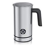 Arendo - Milchaufschäumer elektrisch 4 in 1 – Doppelwandgehäuse – 4 Programme - heiss und kalt aufschäumen – cremiger und fester Schaum – 150-300 ml – Antihaftbeschichtung – Cappuccino Latte Macciat