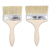 2 Stück 10.5cm*21cm/12.5cm*21.5cm Pinsel,lasurpinsel,malerpinsel,flachpinsel,lackpinsel,lasurpinsel Holz außen,Flachpinsel mit Holzstiel,Pinselset,für Malen,Farben,Lasurpinsel Holz außen