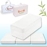 RUGUIES MAX BAMBOO- Reisebettmatratze 120 x 60 cm für Babys,faltbar und tragbar, abnehmbarer wasserdichter Bezug aus Bambus-Baumwolle, Baby-Bodenmatte mit rutschfester Unterlage, hypoallergen-OEKO-TEX