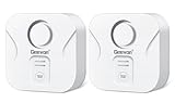 Geevon Wassermelder, 100dB Wasserwarner Wassersensor Alarm Wassermelder Wasseralarm Melder Batteriebetrieben für Keller Badezimmer, Waschküche, Küchen (Lieferung mit Batterie) (2)