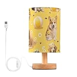 Mnsruu Nachttischlampe in Form eines Hundespielzeugs, Nachttischlampe, LED-Schreibtischlampe, Stoffschirm, kleine Lampe für Schlafzimmer, Wohnzimmer (Leuchtmittel im Lieferumfang enthalten)