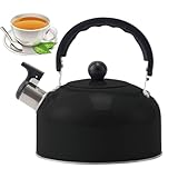 Pfeifender Teekessel – Edelstahl-Teekessel, lebensmittelechte Herdplatte, hitzebeständiges Wasser mit Anti-Verbrühungsgriff, heißes Wasser schnell zu kochen, tragbares Pfeifen