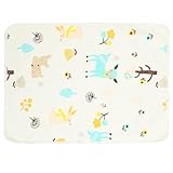 ARTSEWPLY Wickelauflage 50X70cm aus Baumwolle Atmungsaktiv und Waschbar Beidseitig Verwendbar mit Cartoon Motiv Urinal Matte für Kleinkinderbett