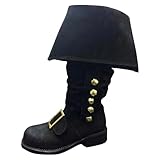 Generisch Mittelalter Stiefel Pirate Stiefelstulpen Herren Steampunk Ritter Krieger Langschaftstiefel Mittelschaftstiefel Country-Western-Stiefel für Cosplay, Mottoparty, Karneval, Faschingskostüme