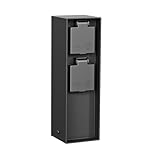ledscom.de Garten Steckdosensäule POKU für außen, IP44, 2-fach, Kunststoff, schwarz, eckig, 23 cm