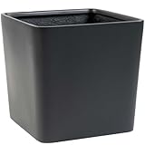 VIVANNO Pflanzkübel Blumenkübel Fiberglas CADRAT anthrazit wetterfest frostsicher 30x30x30 cm für innen und außen