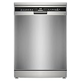 Siemens SN23EI27VE, iQ300 Smarter Geschirrspüler Freistehend, 60 cm breit, Silver Inox, Besteckschublade, leise dank iQdrive-Motor, aquaStop, varioSpeed Kurzprogramm, Amazon Exclusive Edition