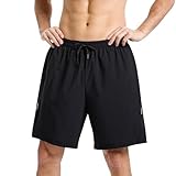 Leeboom Kurze Sporthose Herren Atmungsaktive Laufhose Herren Kurz Schnell Trocknend Trainingshose Laufshorts Jogginghose Outdoor Sporthose mit Reißverschlusstasche