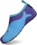 SAGUARO Badeschuhe Kinder Wasserschuhe Jungen Mädchen Schwimmschuhe Schnelltrocknung Strandschuhe Aquaschuhe Leicht Tauchschuhe Neoprenschuhe Surfschuhe Stil:5 Blau, Gr.34/35 EU