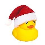 Quietschendes Enten-Spielzeug: schwimmender Weihnachtshut, niedlicher Gummigummi, verspielte Dekoration für die Pool-Party, tragbares Wasserzubehör | Weihnachtsfeierhilfe