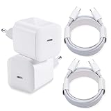 USB C Ladegerät 25W,2-Pack Ladegerät USB C mit 2x2M Schnellladekabel USB C,Schnellladegerät Adapter USB C für Samsung Galaxy iPhone iPad Huawei Xiaomi Oppo Netzteil Fast Charger