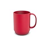 Ornamin Becher mit Henkel 320 ml rot (Modell 510) / Mehrweg-Becher Kunststoff, Kaffeebecher
