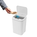 DAOHHFO Sensor Mülleimer 16L Badezimmer Mülleimer Automatik Mülleimer mit Smart Sensor Küche Abfallbehälter ABS-Trash Can für Küche Schlafzimmer Bad (Weiß)