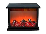Kaminlaterne 30 cm mit tanzenden LED Flammen - Kaminfeuer LED Flammeneffekt LED Kamin Feuer Laterne