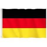 Hianjoo Deutschland Flagge 90X150cm, Deutschland Flaggen, Deutschland Fahne mit 2 Messingösen, Deutsche Flagge, Wetterfeste Deutschland Fahne für Fahnenmast