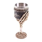 Schädel Weinglas Retro Schädel Hände Becher Cocktailglas Rotwein Tassen KTV Weinglas Harz Edelstahl
