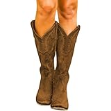 Stiefeletten Damen, Cowboystiefel Damen Cowboy Stiefel Retro ReißVerschluß Blockabsatz ÜBergangsstiefel Ankle Boots Halbhohe Westernstiefel, 41/EU