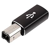 ibasenice Typc-Adapter Zu USB c Auf USB c Kabeladapter Für Drucker Auf USB-c Konverter USB-c Auf USB Leistung USB c Auf USB b Fahren USB-c-Kabel Weiblich Mikro Aux Aluminiumlegierung Black