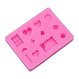Eejiuqiba Backform Kreuz Flip Sugar Clay Dessertplätzchen Silikonwerkzeuge Kuchenkekse Snack Dekoration Produktionswerkzeuge Gugelhupfform Klein Rezepte (Pink, One Size)