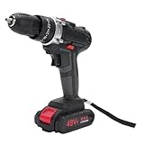 Fockety Bohrmaschine, 350 W, 1450 U/min, 5400 BPM, 25 Torsionsgetriebe, Akku Bohrschrauber mit Werkzeugkoffer, 21 V Akku Elektroschrauber für Heimwerkerarbeiten (EU-Stecker)