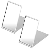 2 Stück Taschenspiegel Klappspiegel für Geldbörse, Kleiner Make-up-Klappspiegel, Reisespiegel, Aluminiumschale, kompakter Kosmetikspiegel für Make-up-Palette (8,1 x 5,1 cm)