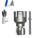 Integrated Internal & External Pipe Threading Tool,Electric Drill Compatible 2-in-1 Pvc Pipe Threader,1/2'＆3/4' Thread Trimming and Angle Bolt Repair Tools,Thread Cutter for PE,PPR Pipes (3/4')