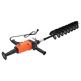 jiumxliu Elektro Erdbohrer Elektrische Steckbare Grubenbohrmaschine Erdlochbohrer Pfahlbohrer Gartenbohrer 120mm Doppelblattbohrer mit 1.9kw Leistung für Garten Landwirtschaft