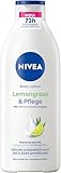 NIVEA Body Lotion Lemongrass & Pflege, Körpercreme mit Tiefenpflege Serum für 72h Feuchtigkeit, Körperlotion mit Sesamöl und erfrischendem Duft (400 ml)