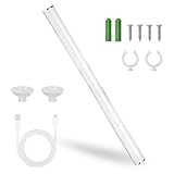 Colexy LED Spiegelleuchte 30 cm, LED Schminklicht für Spiegel, Spiegelleuchte Bad Weiß 5W Dimmbar, Tragbar LED Schminkspiegel Beleuchtung mit Saugnapf, Touch Schalter, USB Aufladung
