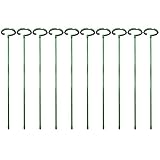 10 x Pflanzenstecker, einstielige Pflanzenstütze, Kletterpflanzen-Stützringe, Gartentomatenpfähle, für Pfingstrosen, Tomaten