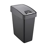 keeeper Premium Abfallbehälter mit Flip-Deckel, Soft Touch, 25 l, 39,5 x 24 x 47,5 cm, Magne, Grau (Graphit)