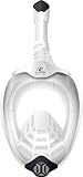 CRESSI Bali Full Face Mask White/Black S/M - Unisex Vollgesichts Schnorchelmaske, Ultraklare AntiFog Sichtscheibe, 100% Silikon, Schnorchel Trocken mit Sicherheitsventilen, Weiß/Schwarz, S/M