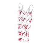 Toyvian 2 Stück Großes Sport Ballnetz Tasche mit Kordelzug und Verstellbarem Schultergurt Atmungsaktives Mesh Rot weiß für Fußball Basketball Tragbar und Wasserabweisend Fasst Bälle