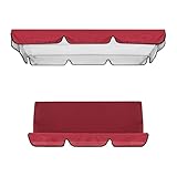 Schaukelbaldachin und Sitzbezug-Set, 249 x 185 x 18 cm, oben 150 x 50 x 10 cm, Sitz, strapazierfähiges 210D-Oxford-Gewebe, wetterbeständig, UV-Schutz, stilvolle rote Farbe für Gartenmöbel