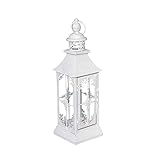Grafelstein Laterne Chalet für Drinnen und Draußen - Höhe 40cm - dekorative Standleuchte mit Kerzenhalter – Vintage Design Laterne in Shabby Chic – Matt Weiss