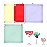 Weinglas Abdeckhauben | 4 Stücke Schleierhauben Schutz,Wiederverwendbarer Deckel mit Charm für Feste Feiern Grillpicknick Hochzeit Restaurant