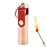 Kerosinfeuerzeug mit Streichhölzern, wind- und wasserdichte Dauerzündhölzer, Schlüsselanhänger-Design, Brennstoff nachfüllbar, Notfall-Überlebensausrüstung, geeignet for Camping/Geschenk (Kerosin nich