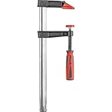 kwb Profi Schraub-Zwinge mit 2-Komponentengriff, Spann-Weite 250 mm, Spannbacken aus Temperguss-Stahl, Schraubzwenge mit Hohlprofilschiene, Spanntiefe: 80 mm