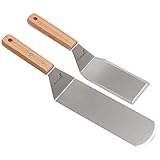 Exklusives Grillwender Set aus hochwertigem Edelstahl - BBQ Grillset in erstklassiger Qualität für Hamburger & Braten - Bratenwender und Bratenheber für Indoor und Outdoor