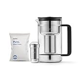 Aarke Purifier Groß, Wasserfilterkaraffe aus Glas und Edelstahl, 2.8L