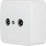 REV Standard, Antennendose Aufputz/Unterputz (TV/RF) mit Abdeckung, Weiss